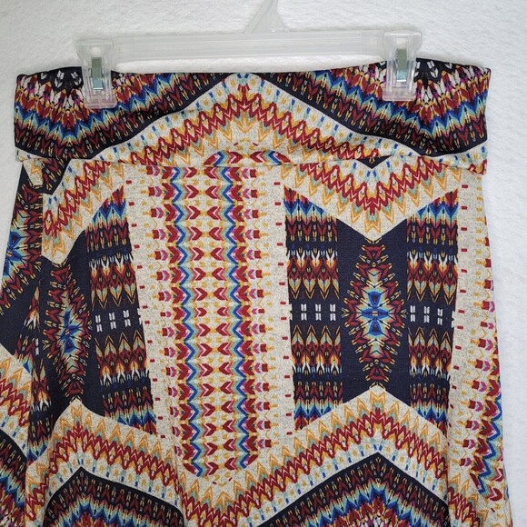 Living Doll Los Angeles Tribal Print Stretch  Maxi Skirt Size XL colorful - Picture 13 of 13